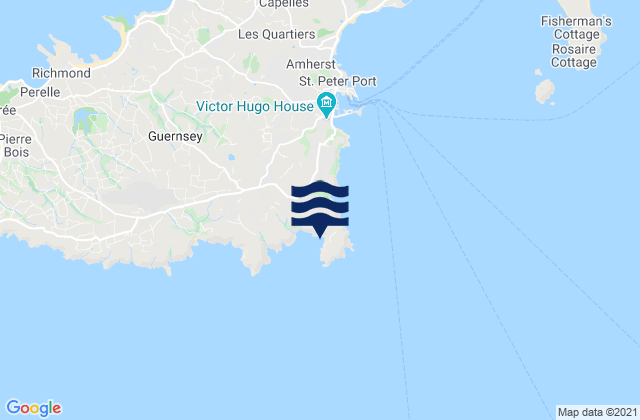 Mapa de mareas Petit Port Beach, France