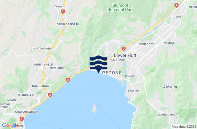 Mapa de mareas Petone, New Zealand