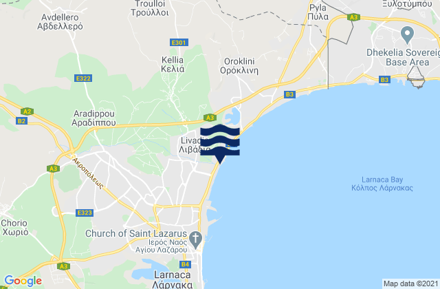 Mapa de mareas Petrofáni, Cyprus