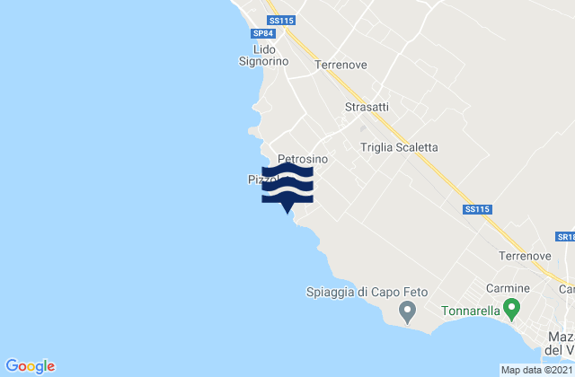 Mapa de mareas Petrosino, Italy