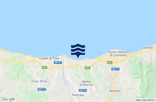Mapa de mareas Pettineo, Italy