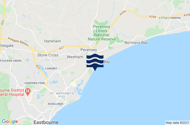 Mapa de mareas Pevensey, United Kingdom