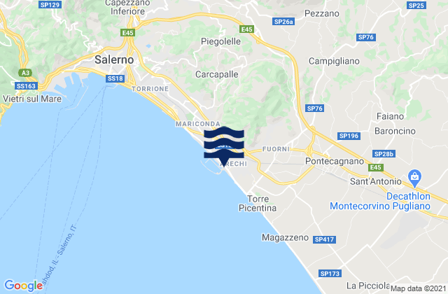 Mapa de mareas Pezzano-Filetta, Italy