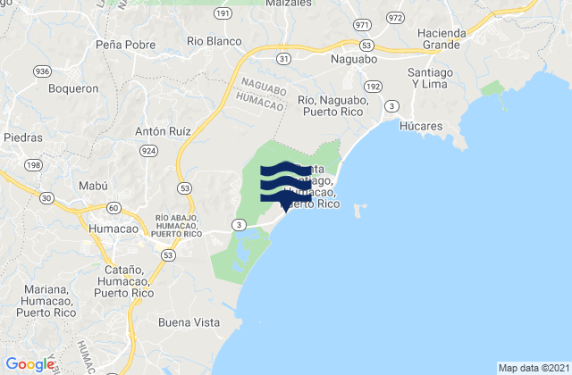 Mapa de mareas Peña Pobre Barrio, Puerto Rico