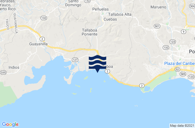 Mapa de mareas Peñuelas, Puerto Rico