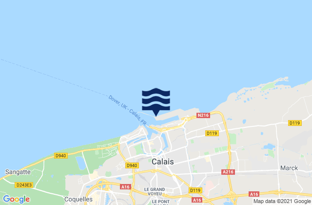 Mapa de mareas Phare de Calais, France