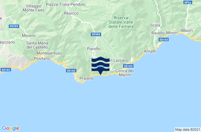 Mapa de mareas Pianillo, Italy