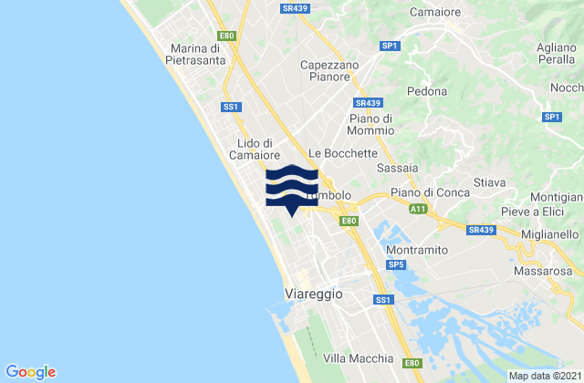 Mapa de mareas Piano di Mommio, Italy
