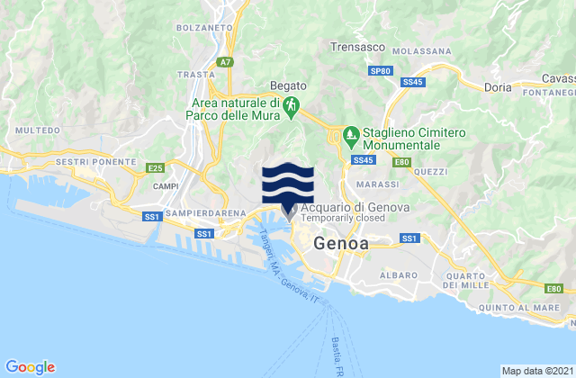 Mapa de mareas Piccarello, Italy