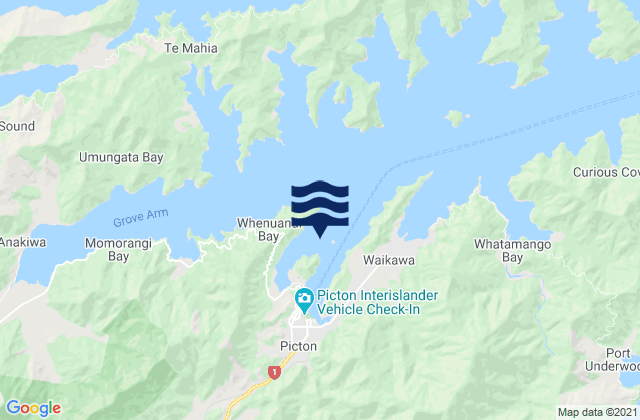 Mapa de mareas Picton Harbour, New Zealand