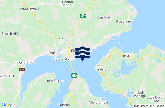 Mapa de mareas Pictou Harbour, Canada