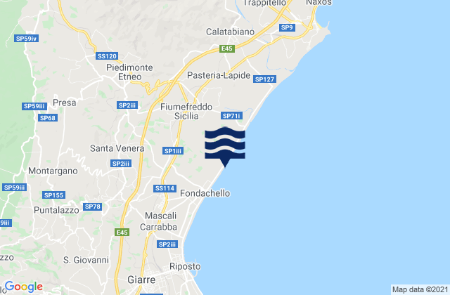 Mapa de mareas Piedimonte Etneo, Italy