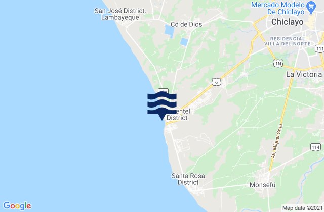 Mapa de mareas Pimentel, Peru