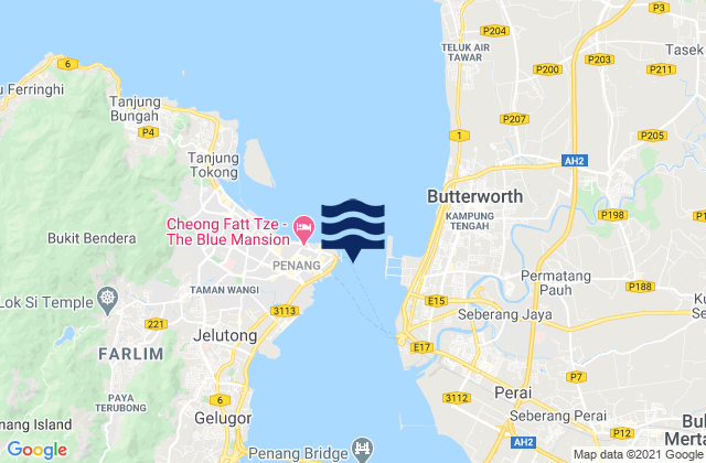 Mapa de mareas Pinang, Malaysia