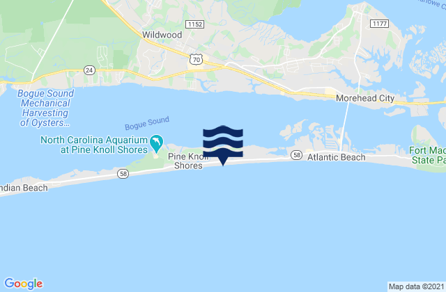 Mapa de mareas Pine Knoll Shores, United States