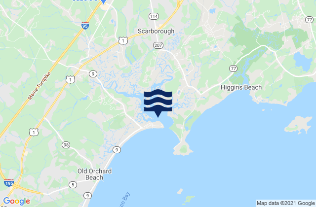 Mapa de mareas Pine Point Scarborough River, United States