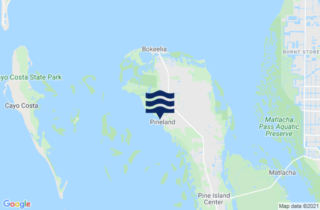 Mapa de mareas Pineland, United States