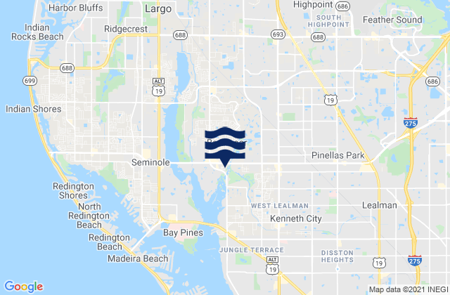Mapa de mareas Pinellas Park, United States