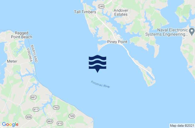 Mapa de mareas Piney Point 1.1 n.mi. south of, United States