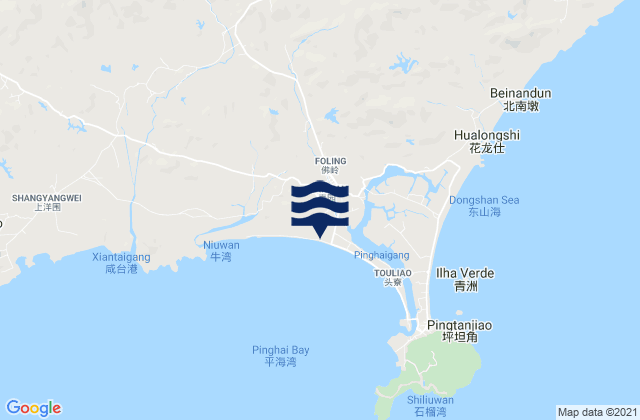Mapa de mareas Pinghai, China