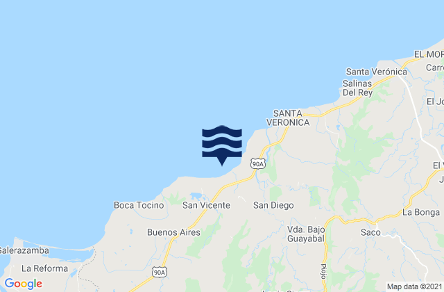 Mapa de mareas Piojó, Colombia