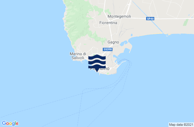 Mapa de mareas Piombino, Italy