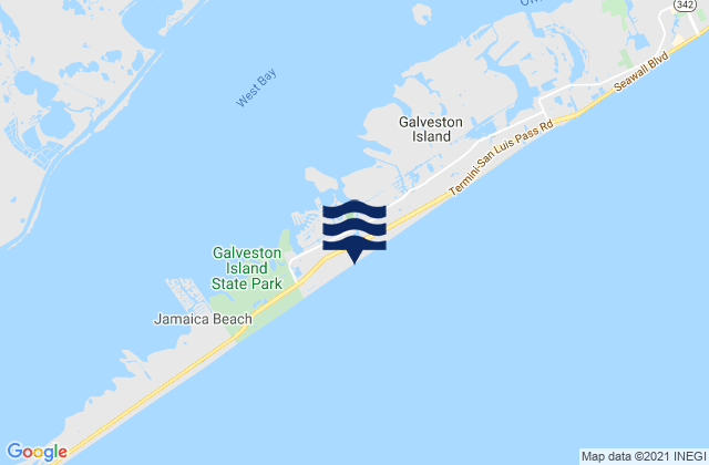 Mapa de mareas Pirates Beach, United States