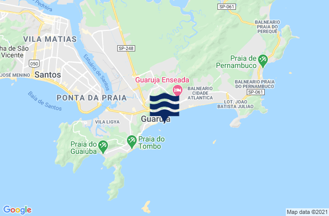 Mapa de mareas Pitangueiras, Brazil
