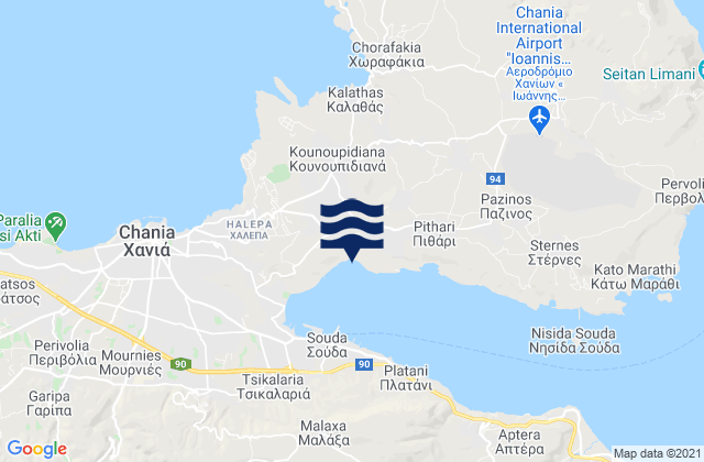 Mapa de mareas Pithári, Greece