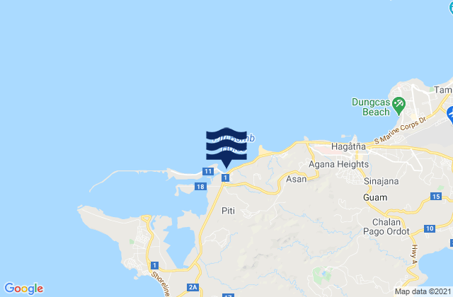 Mapa de mareas Piti Municipality, Guam