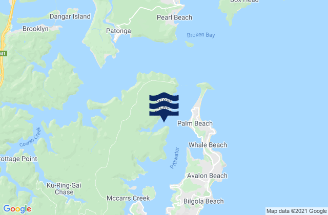 Mapa de mareas Pittwater, Australia