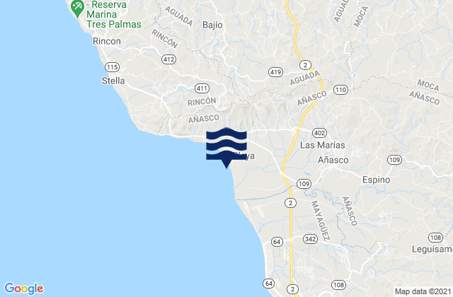 Mapa de mareas Piñales Barrio, Puerto Rico