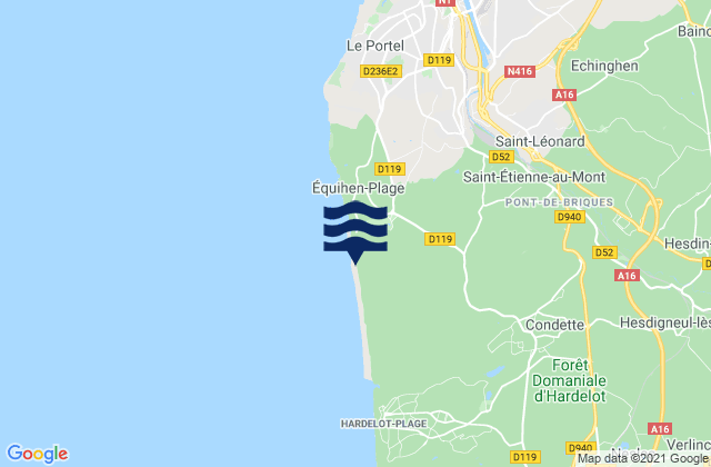 Mapa de mareas Plage d'Écault, France