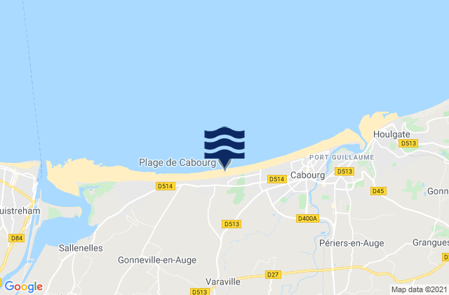 Mapa de mareas Plage de Cabourg, France