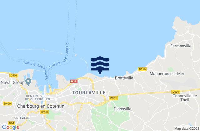 Mapa de mareas Plage de Collignon, France