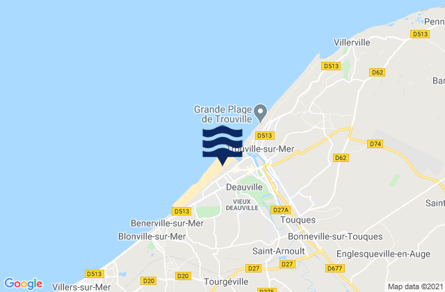 Mapa de mareas Plage de Deauville, France