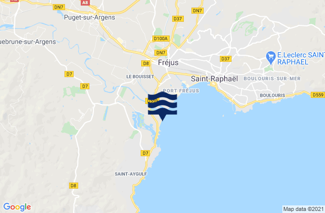 Mapa de mareas Plage de Saint-Aygulf, France