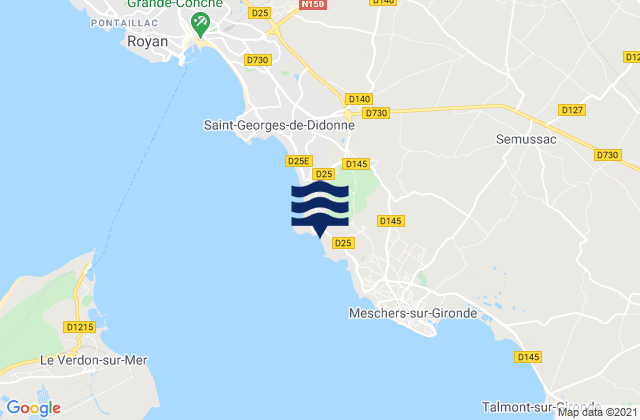 Mapa de mareas Plage de Suzac, France