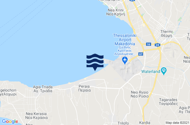 Mapa de mareas Plagiári, Greece