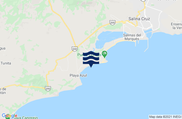 Mapa de mareas Playa Azul, Mexico