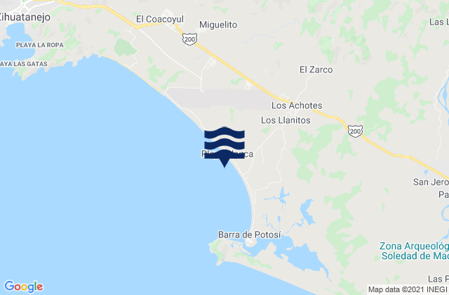Mapa de mareas Playa Blanca, Mexico