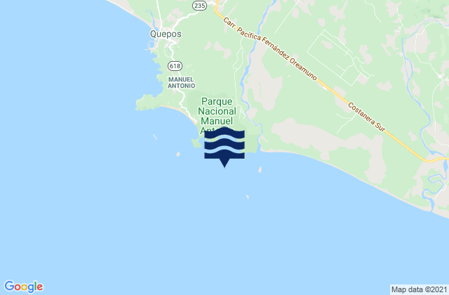 Mapa de mareas Playa Blanca, Costa Rica