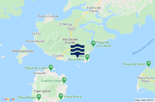 Mapa de mareas Playa Blanca, Honduras