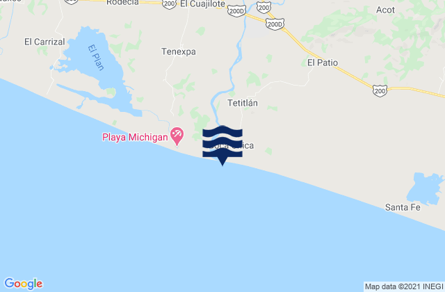 Mapa de mareas Playa Boca Chica, Mexico
