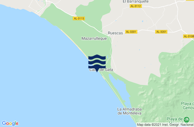 Mapa de mareas Playa Cabo De Gata, Spain