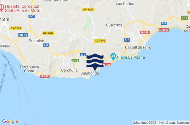 Mapa de mareas Playa Calahonda, Spain
