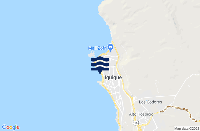 Mapa de mareas Playa Cavancha (Iquique), Chile