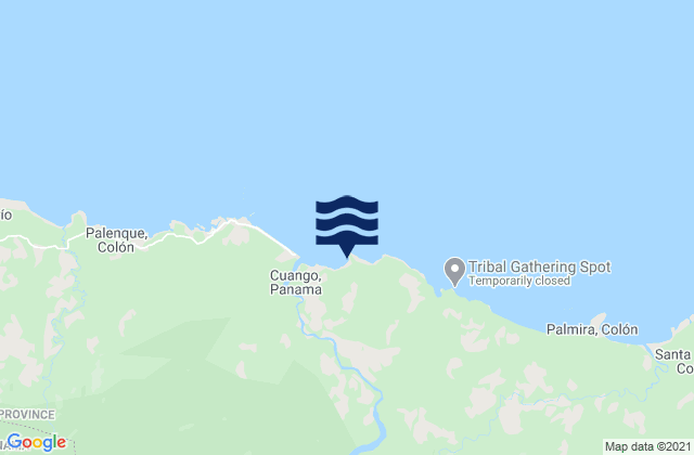 Mapa de mareas Playa Chiquita, Panama