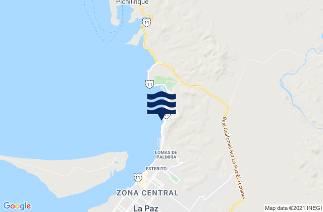 Mapa de mareas Playa Coromuel, Mexico
