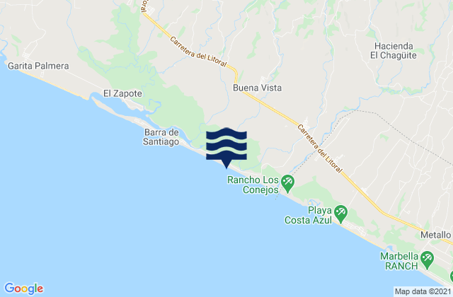 Mapa de mareas Playa Dorada, El Salvador